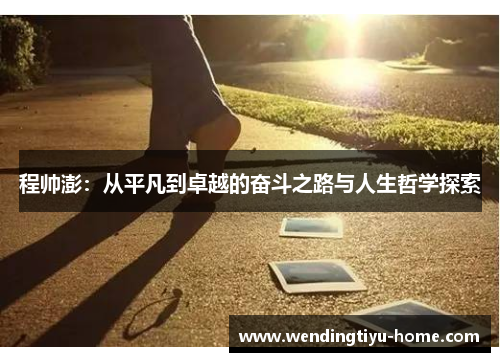 程帅澎:从平凡到卓越的奋斗之路与人生哲学探索